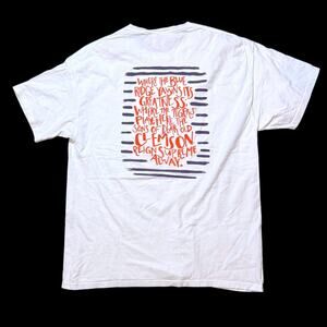 NWT Dear Old Clemson T-Shirt White Graphic Print School Song Purple Orange Sz XL